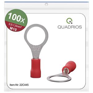 Quadrios 22C445 Ringkabelschuh Querschnitt (max.)=1.5mm² Loch-Ø=10.5mm Teilisoliert Rot 1 Set