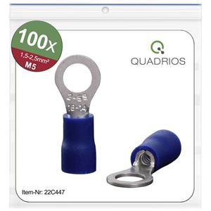 Quadrios 22C447 Ringkabelschuh Querschnitt (max.)=2.5mm² Loch-Ø=5.3mm Teilisoliert Blau 1 Set