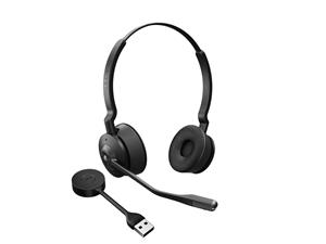 Jabra Engage 55 On Ear headset DECT Telefoon Stereo Zwart Volumeregeling, Microfoon uitschakelbaar (mute)