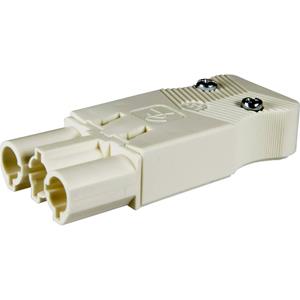 Adels-Contact 23903 Netz-Steckverbinder Stecker, gerade Gesamtpolzahl: 3 + PE 20A Weiß 200St.