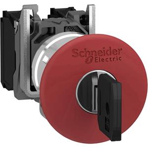 schneiderelectric Schneider Electric Harmony emergency stop complete with ø40 mm toad head in red with push / turn function with key (ronis 455) and 1xno + 1xnc xb4bs9445