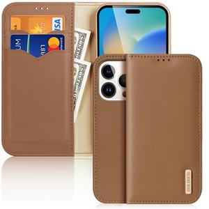 Dux Ducis Hivo iPhone 14 Pro Wallet Leren Hoesje - Bruin