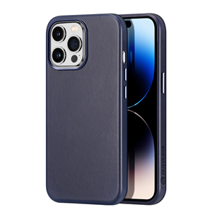 Dux Ducis Naples iPhone 14 Pro Leren Gecoate Case - Coffee