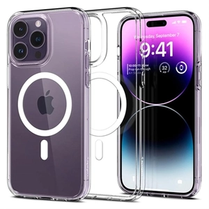 Spigen Ultra Hybrid Mag iPhone 14 Pro Max Case - Wit / Doorzichtig