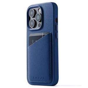 Mujjo Full Leder iPhone 14 Pro Wallet Cover - Blauw