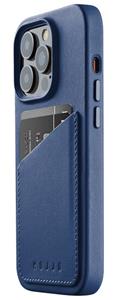 Mujjo Full Leder iPhone 14 Pro Wallet Cover - Blauw