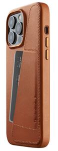 Mujjo Leather Wallet Case iPhone 14 Pro Max brown