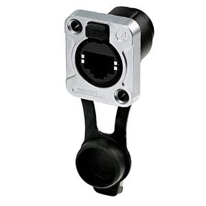 reanav Rean AV RJ45-doorvoer-inbouwbus, IP65, zwart verchroomde D-behuizing RRE8F-Z-001-1 Bus, recht 1 stuk(s)