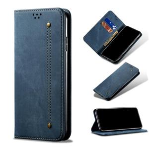 huismerk Voor Samsung Galaxy S20 FE 5G & 4G / S20 FAN EDITION / S20 LITE / S20 FE 2022 Denim Textuur Casual Stijl Lederen Telefoonhoes