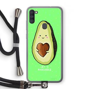 CaseCompany Avocuddle: Samsung Galaxy A11 Transparant Hoesje met koord