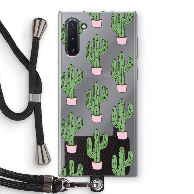 Cactus Lover: Samsung Galaxy Note 10 Transparant Hoesje met koord