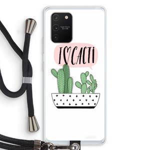 CaseCompany I love cacti: Samsung Galaxy S10 Lite Transparant Hoesje met koord