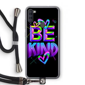 CaseCompany Be Kind: Samsung Galaxy A11 Transparant Hoesje met koord