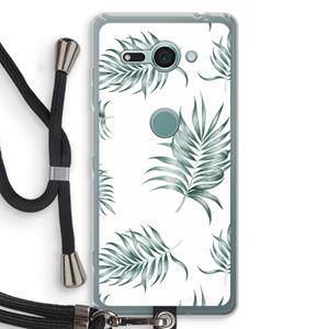 CaseCompany Simple leaves: Sony Xperia XZ2 Compact Transparant Hoesje met koord