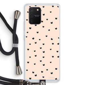 CaseCompany Kleine kattenkopjes: Samsung Galaxy S10 Lite Transparant Hoesje met koord