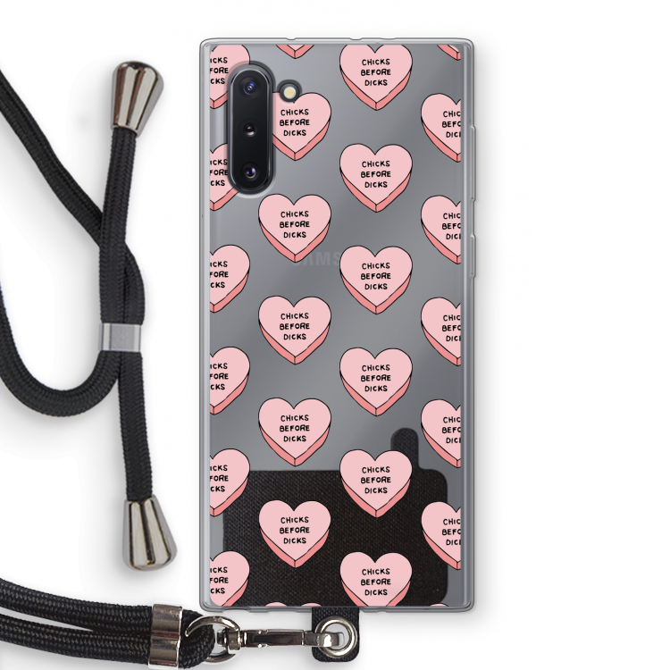 Chicks before dicks: Samsung Galaxy Note 10 Transparant Hoesje met koord