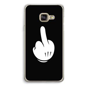 CaseCompany Middle finger black: Samsung A3 (2017) Transparant Hoesje