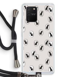CaseCompany Miauw: Samsung Galaxy S10 Lite Transparant Hoesje met koord