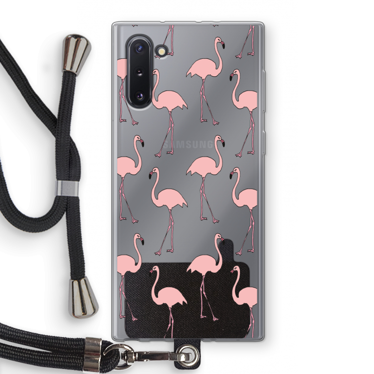 Anything Flamingoes: Samsung Galaxy Note 10 Transparant Hoesje met koord