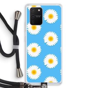 CaseCompany Margrietjes: Samsung Galaxy S10 Lite Transparant Hoesje met koord