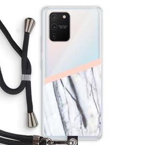 CaseCompany A touch of peach: Samsung Galaxy S10 Lite Transparant Hoesje met koord