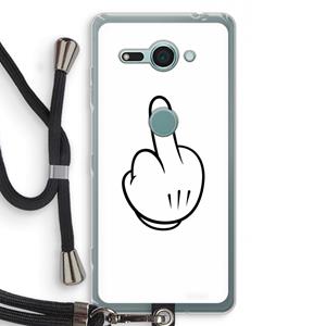 CaseCompany Middle finger white: Sony Xperia XZ2 Compact Transparant Hoesje met koord