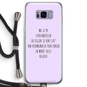 CaseCompany Relatief: Samsung Galaxy S8 Transparant Hoesje met koord
