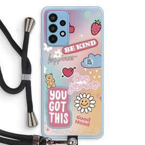 CaseCompany Positivity: Samsung Galaxy A52 Transparant Hoesje met koord
