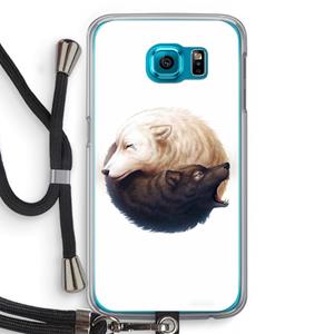 CaseCompany Yin Yang Wolves: Samsung Galaxy S6 Transparant Hoesje met koord