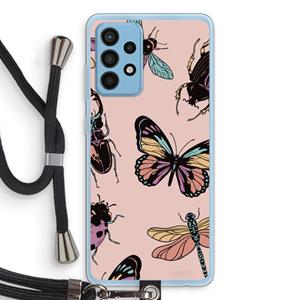 CaseCompany Tiny Bugs: Samsung Galaxy A52 Transparant Hoesje met koord