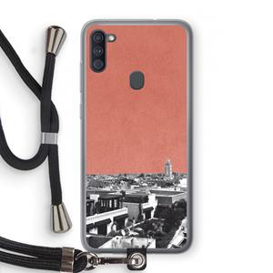 CaseCompany Marrakech Skyline : Samsung Galaxy A11 Transparant Hoesje met koord