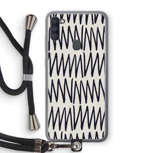 CaseCompany Marrakech Zigzag: Samsung Galaxy A11 Transparant Hoesje met koord