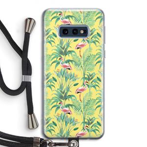 CaseCompany Flamingo party: Samsung Galaxy S10e Transparant Hoesje met koord