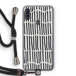 CaseCompany Moroccan stripes: Samsung Galaxy A11 Transparant Hoesje met koord