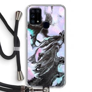 CaseCompany Pastel zwart: Samsung Galaxy M31 Transparant Hoesje met koord