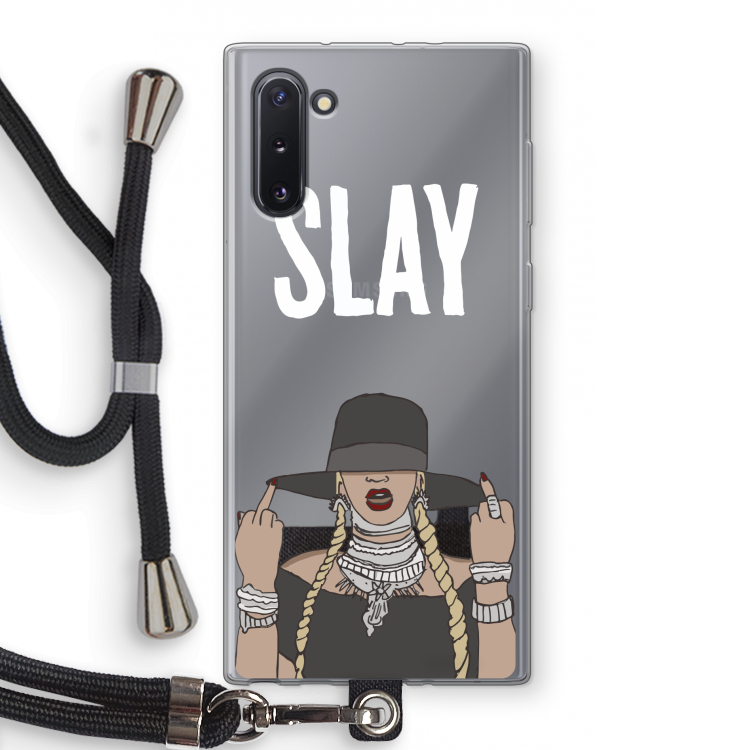 CaseCompany Slay All Day: Samsung Galaxy Note 10 Transparant Hoesje met koord