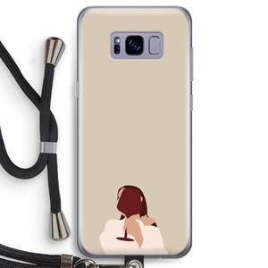 CaseCompany I drink wine: Samsung Galaxy S8 Transparant Hoesje met koord