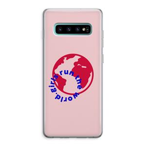 CaseCompany Run The World: Samsung Galaxy S10 Plus Transparant Hoesje