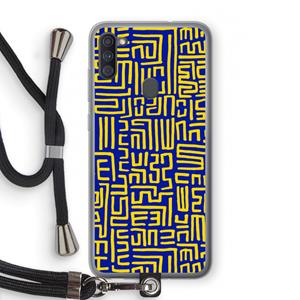 CaseCompany Majorelle Blue Print: Samsung Galaxy A11 Transparant Hoesje met koord