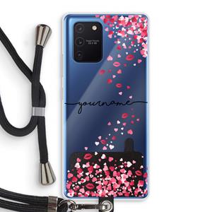 CaseCompany Hartjes en kusjes: Samsung Galaxy Note 10 Lite Transparant Hoesje met koord