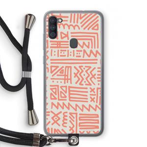 CaseCompany Marrakech Pink: Samsung Galaxy A11 Transparant Hoesje met koord
