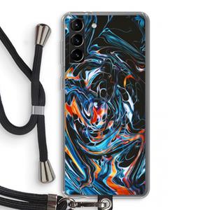 CaseCompany Black Unicorn: Samsung Galaxy S21 Plus Transparant Hoesje met koord
