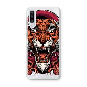 CaseCompany Tiger and Rattlesnakes: Samsung Galaxy A70 Transparant Hoesje