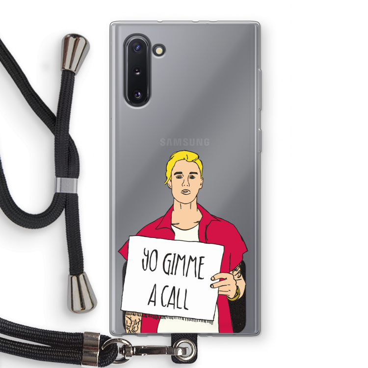 CaseCompany Gimme a call: Samsung Galaxy Note 10 Transparant Hoesje met koord