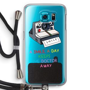 CaseCompany Smile: Samsung Galaxy S6 Transparant Hoesje met koord