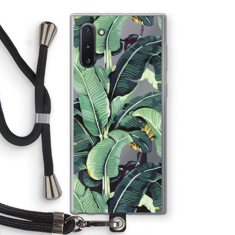 CaseCompany Bananenbladeren: Samsung Galaxy Note 10 Transparant Hoesje met koord
