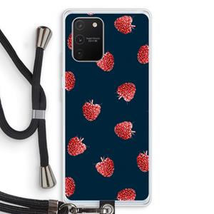 CaseCompany Framboosjes: Samsung Galaxy S10 Lite Transparant Hoesje met koord