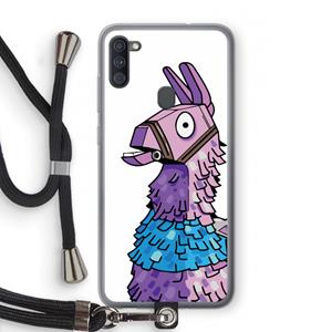 CaseCompany Lama: Samsung Galaxy A11 Transparant Hoesje met koord