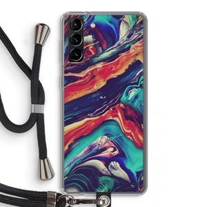 CaseCompany Chameleon Sun: Samsung Galaxy S21 Plus Transparant Hoesje met koord