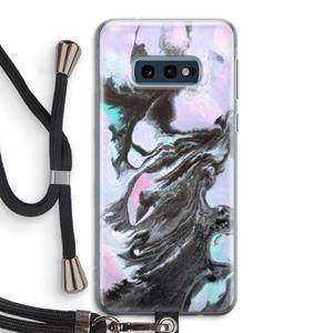 CaseCompany Pastel zwart: Samsung Galaxy S10e Transparant Hoesje met koord